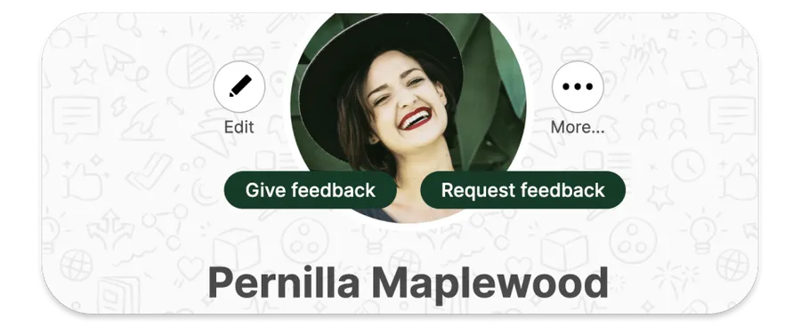 Screenshot of a profile with the 2 buttons to give and receive feedback.