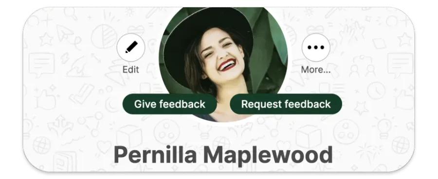 Screenshot eines Profils mit den 2 Buttons zum Geben und Erhalten von Feedback.