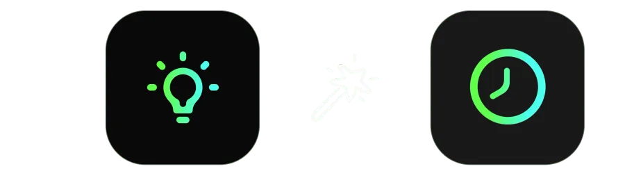 Illustration of the Insights and Journal App icons making magic