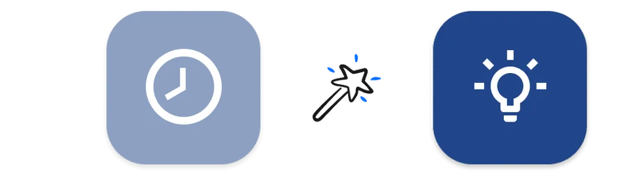 Illustration of the Journal and Insights App icons making magic