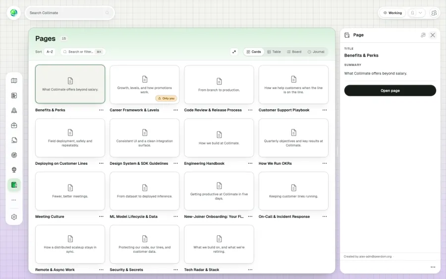Peerdom displaying an entire organization