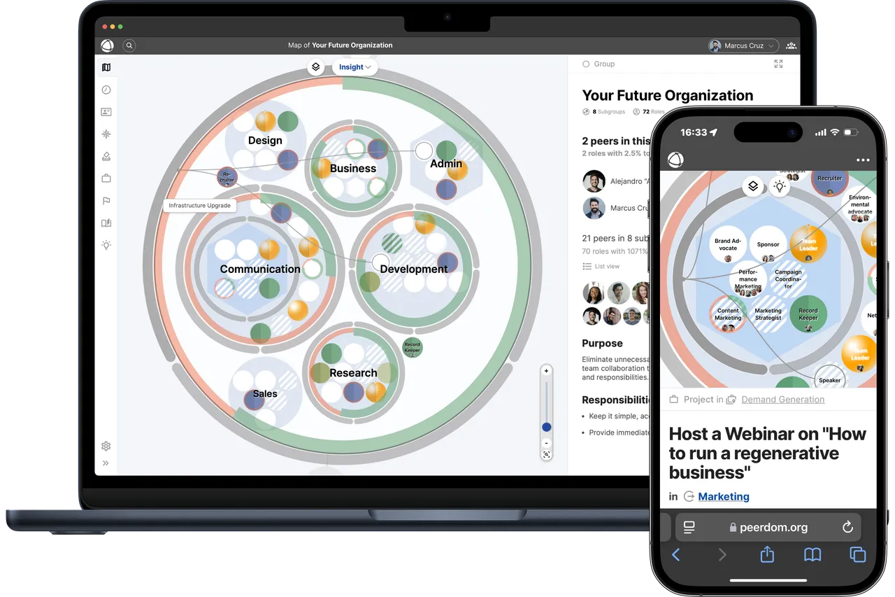 Screenshot of a Peerdom Map