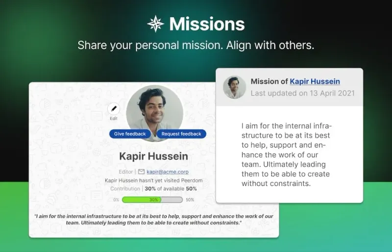 Darstellung der Möglichkeiten der Missionen-App