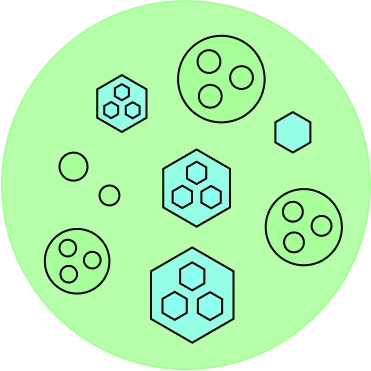 Illustration of two organizations integrating their expertise