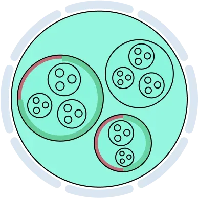 Illustration of two organizations integrating their expertise