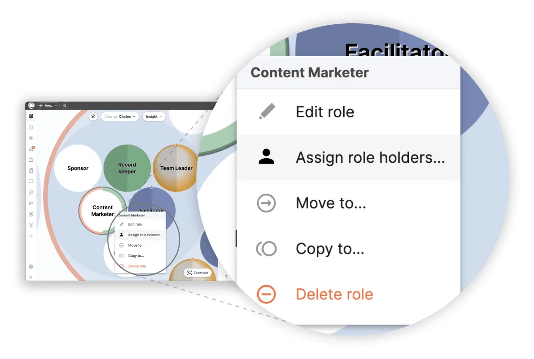 Screenshot of how to assign a role with a right click.