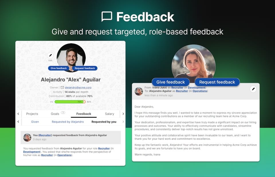 Image of what the feedback app can offer